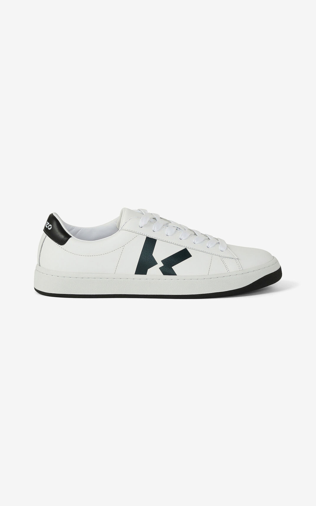 Kenzo Leather Kourt K Logo Sneakers White For Mens 8605CFTWY